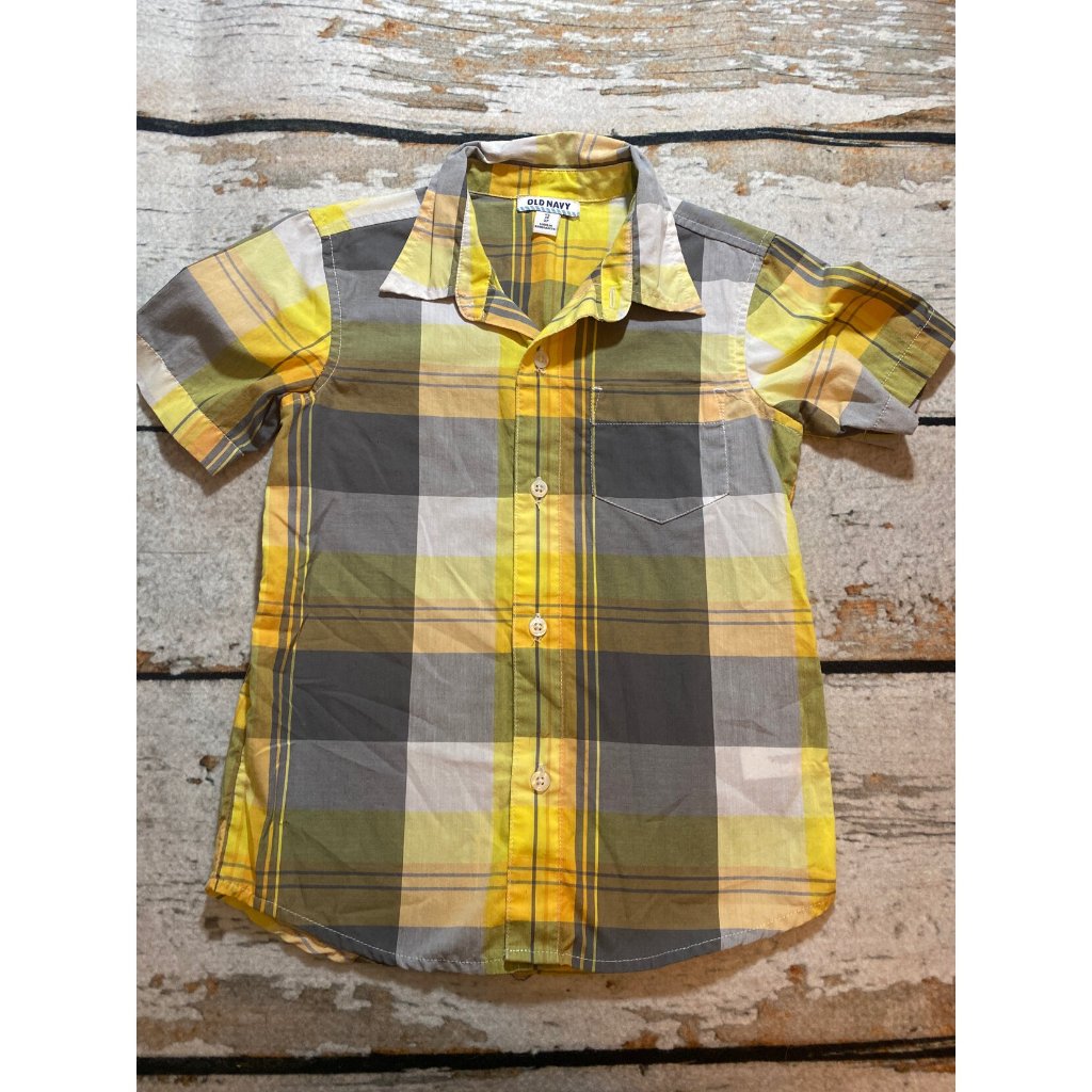 Old Navy Yellow Plaid Shirt Nwot